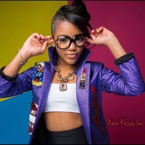 Neon kisses purple 3D candy blazer